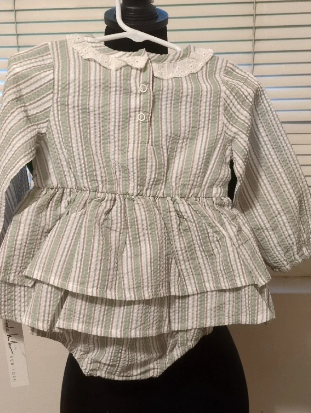 Nicole Miller 3 PC Multicolor Striped Romper Ribbed Leggings/Booties 18M